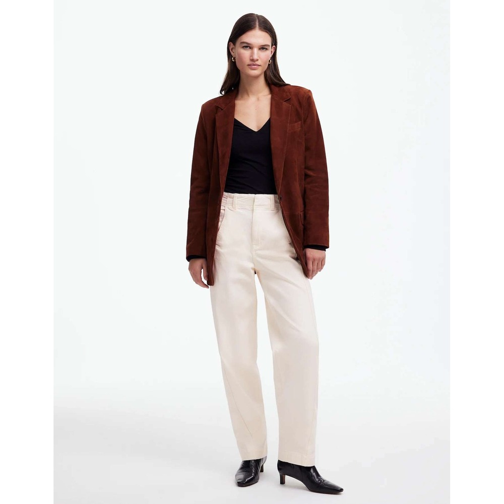Madewell Tapered Denim Trouser Women 28 White Minimalist Clean Girl Quiet Luxury